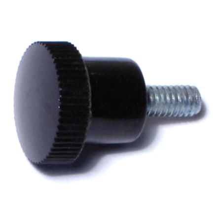 Midwest Fastener #8-32 x 5/8" Black Plastic Coarse Thread Knurled Knobs 4PK 78122